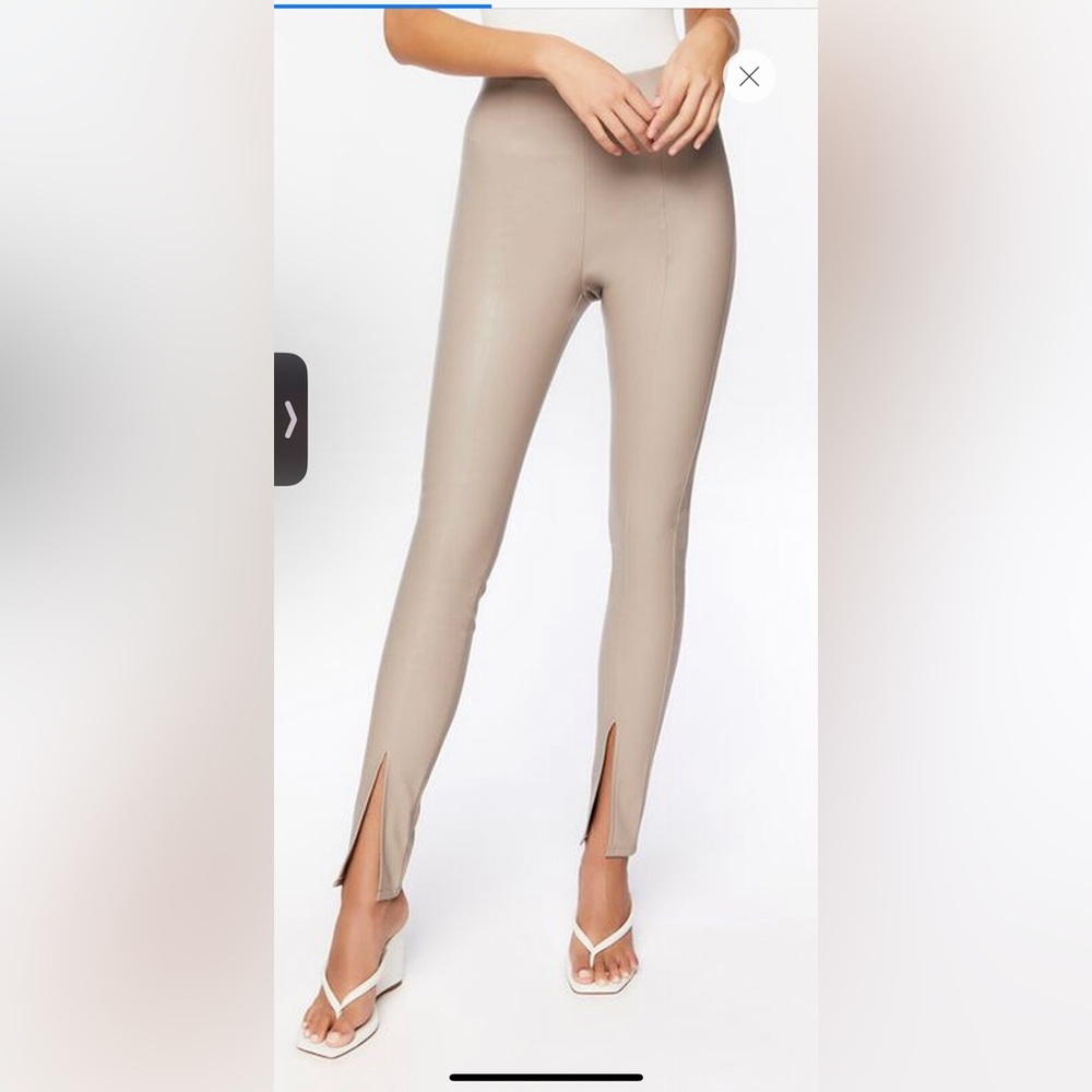NWT Never Worn split hem faux leather skinny pants